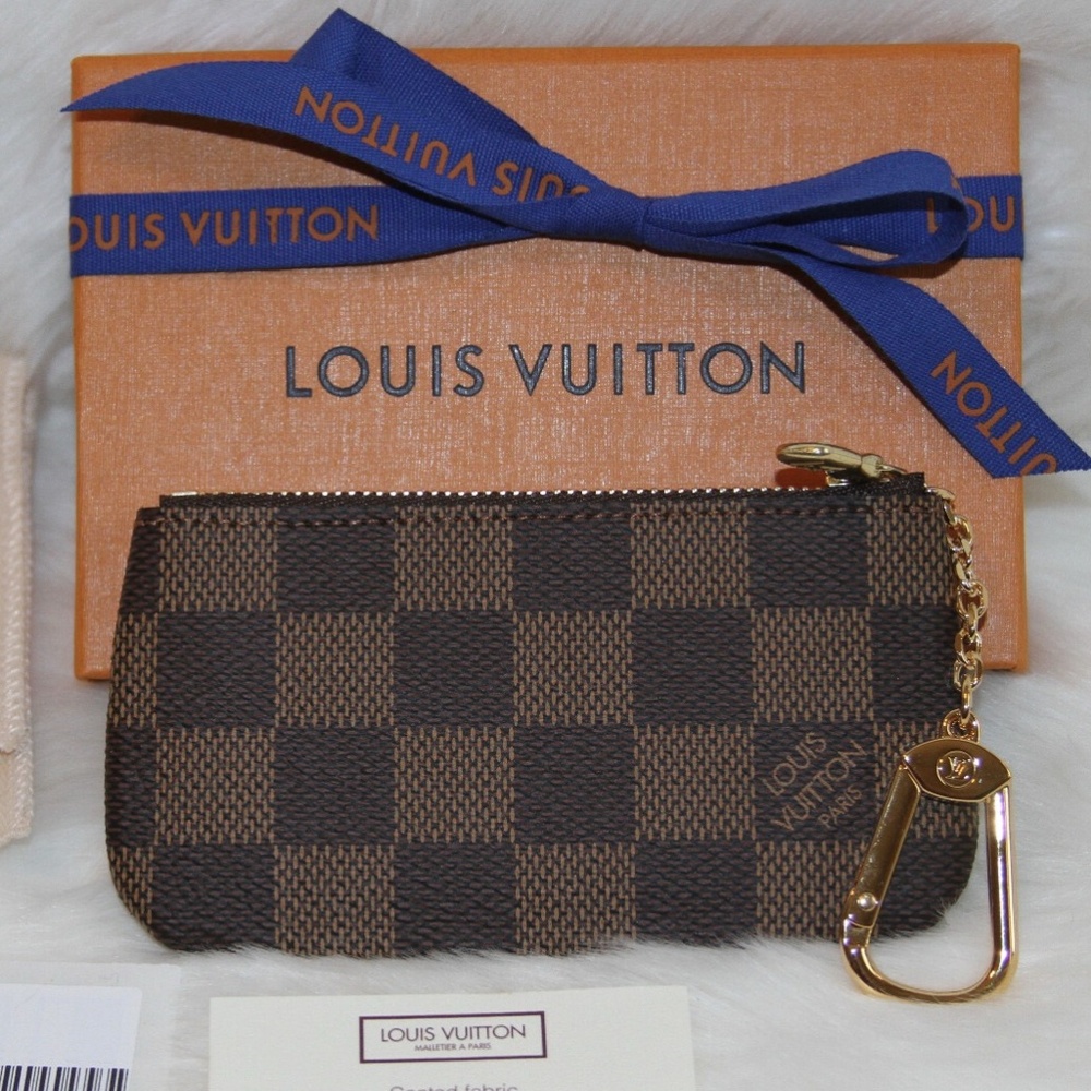 New! LOUIS VUITTON Key Pouch Damier Ebene Made in USA